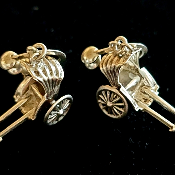 Antique Silver Rickshaw Earrings - Picture 6 of 12